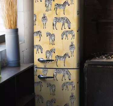 Vinil para frigorífico Zebra e palmas - TenStickers