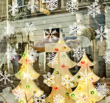 Vinil para montra flocos de neve - TenStickers