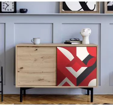 Vinil para móveis Arte geométrica vermelha - TenStickers