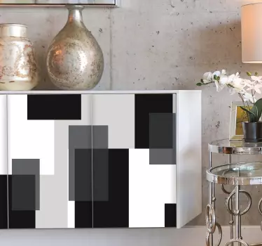 Vinil para móveis Blocos de cor preto e branco - TenStickers
