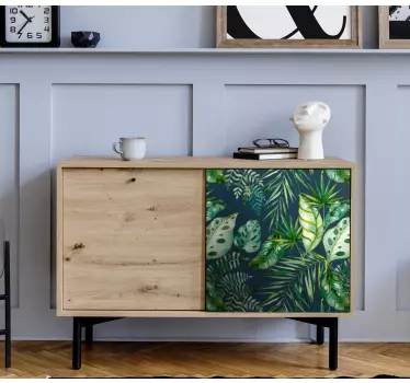 Vinil para móveis Desenho vegetal de estampa selva - TenStickers