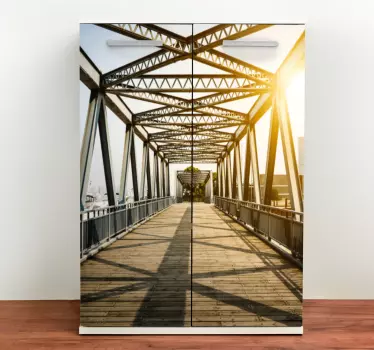 Vinil para móveis Efeito 3d guarda-roupa de ponte velha - TenStickers