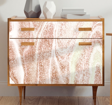 Vinil para móveis Efeito de mármore rosa e dourado - TenStickers