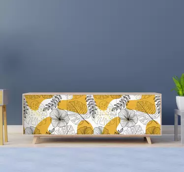 Vinil para móveis Flor desenho kallax - TenStickers