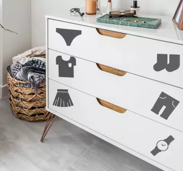 Vinil para móveis ícones de roupas - TenStickers
