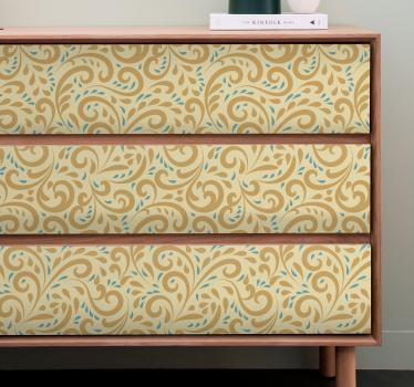 Vinil para móveis Mão desenhada vintage floral padrão - TenStickers