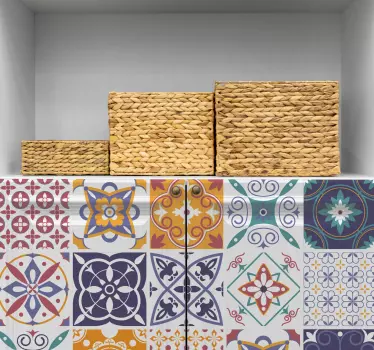 Vinil para móveis Padrão de mosaico colorido - TenStickers