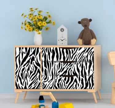 Vinil para móveis Padrão de zebra engraçado - TenStickers