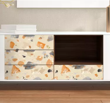 Vinil para móveis Padrão monocromático terrazzo - TenStickers