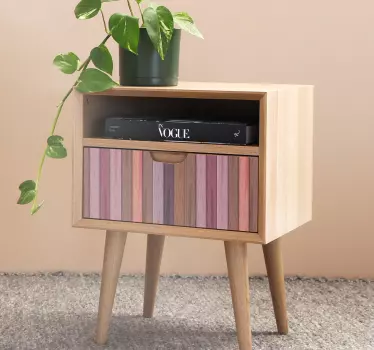 Vinil para móveis Textura de madeira cores cinza e rosa - TenStickers