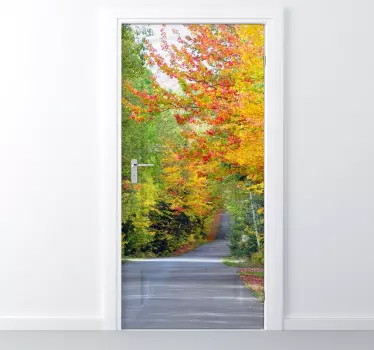 Vinil para porta árvores coloridas - TenStickers