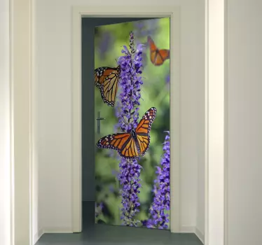 Vinil para porta Borboleta monarca - TenStickers