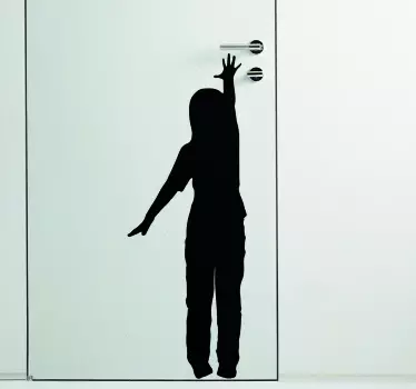 Vinil para porta Criança atingindo - TenStickers
