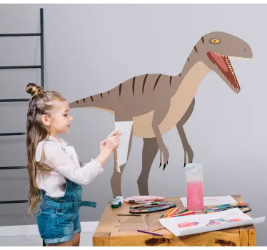Vinil para porta Dinossauro malhado bege - TenStickers