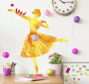 Vinil parede bailarina aguarela - TenStickers