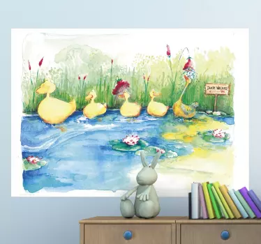 Vinil parede infantil família de patos - TenStickers