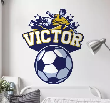 Vinil parede infantil futebolista personalizada - TenStickers