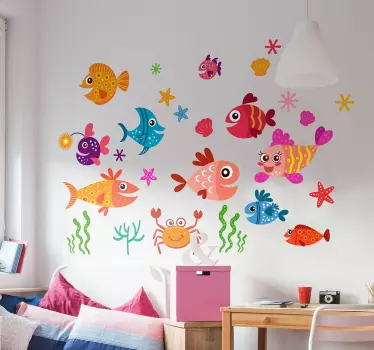 Vinil parede infantil peixes - TenStickers
