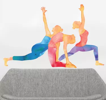 Vinil parede posturas de Yoga - TenStickers