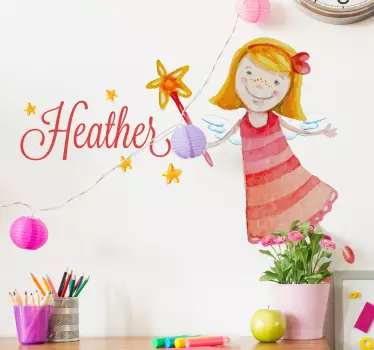 Vinil personalizado fada com nome - TenStickers