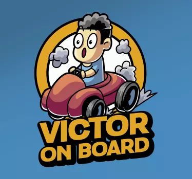Autocolantes personalizáveis Criança (nome) a bordo - TenStickers