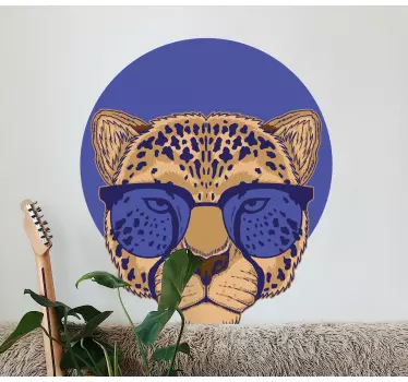 Vinil quarto de dormir Motivos tricolores em azul animal - TenStickers