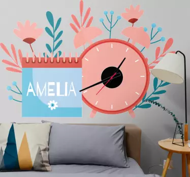 Vinil relógio Desenho animado do horário de verão - TenStickers