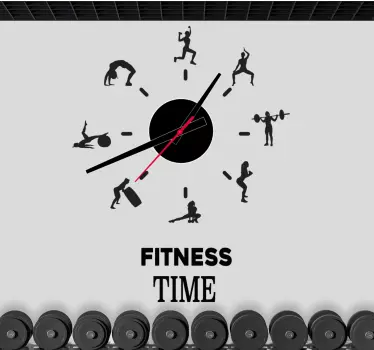 Vinil relógio é hora de fitness - TenStickers