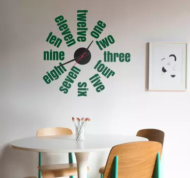 Vinil relógio Números em inglês - TenStickers