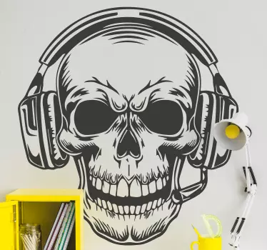Vinil Skin para PlayStation Caveira com fone de ouvido - TenStickers