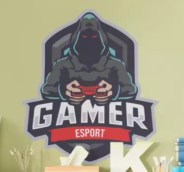Vinil Skin para PlayStation Logotipo do mascote do jogador - TenStickers