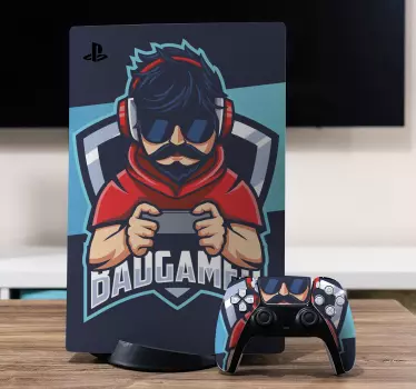 Vinil Skin para PlayStation Mascote do homem mau jogador - TenStickers