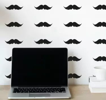 Vinil stickers Padrão de bigode - TenStickers