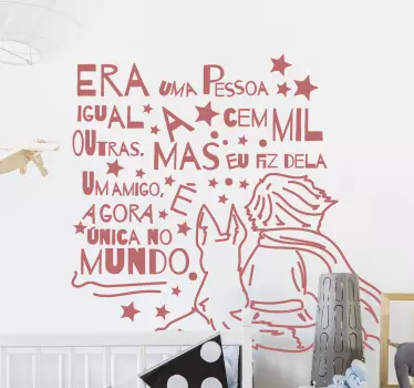 Autocolantes de contos infantis Frase de amizade do Principezinho - TenStickers