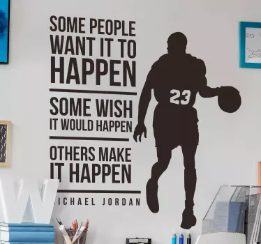 Autocolantes de Basquetebol Michael Jordan frase inspiracional - TenStickers