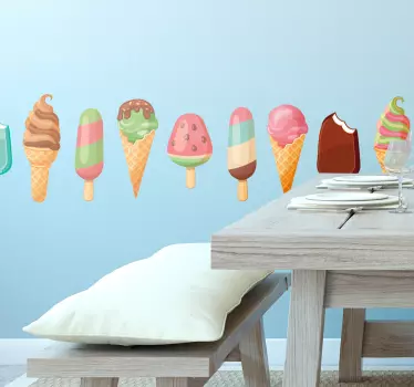 Vinilo decorativo cenefa helados - TenStickers