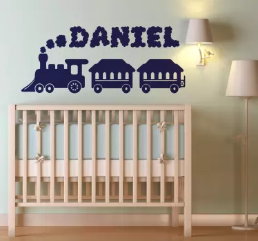 Vinilo decorativo comboio com nome personalizável - TenStickers