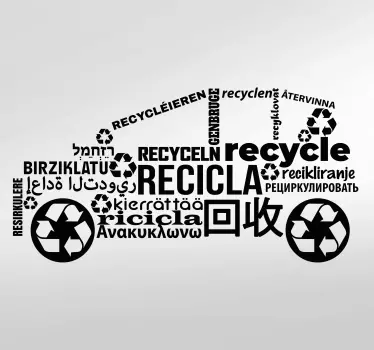 Vinis autocolantes de sinalética variada Carro reciclado ilustrat - TenStickers