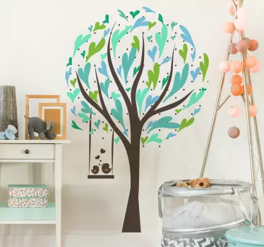 vinis decorativos árvore de pássaros do amor - TenStickers