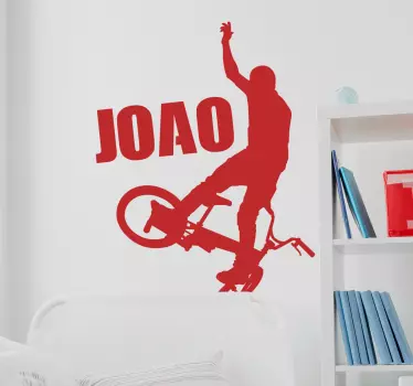 Vinis decorativos de ciclismo BMX com nome - TenStickers