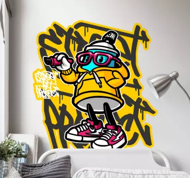 Vinis decorativos de outros textos Grafite de desenho animado de - TenStickers