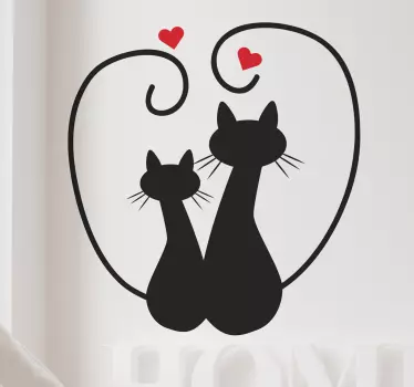 Vinis decorativos gato e coração - TenStickers