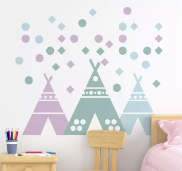 Vinis decorativos infantis Tendas em cores pastel - TenStickers