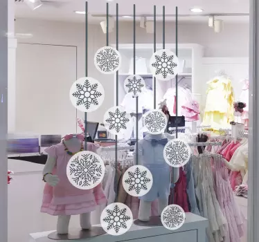 vinis decorativos natal janela floco de neve - TenStickers