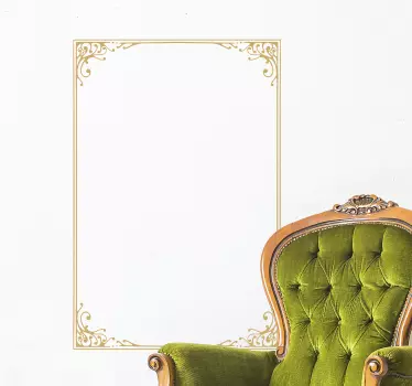 Vinil decorativo vintage moldura floral - TenStickers