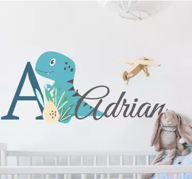 Vinis para quarto infantil Animais fofos dinossauros com nome - TenStickers