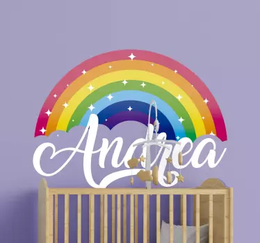 Vinis para quarto infantil Arco-íris brilhante personalizado - TenStickers