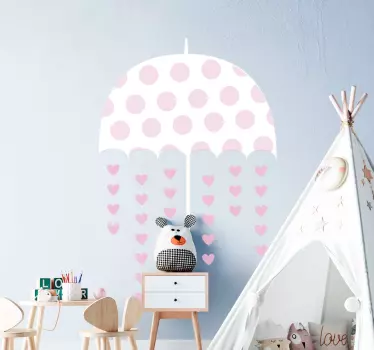 Vinis para quarto infantil Chovendo corações - TenStickers