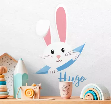 Vinis para quarto infantil Coelhinho fofo para menino com nome - TenStickers