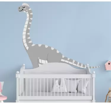 Vinis para quarto infantil Desenho de dinossauro garota cinza - TenStickers